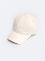 Czapka unisex z daszkiem kremowa Luxis 102. Białe czapki z daszkiem damskie Big Star, bez wzorów. Za 99.99 zł.