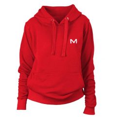 Bluza sportowa damska MOTUS. Czerwone bluzy damskie MOTUS, l, bez wzorów, z bawełny, z kapturem. Za 147.01 zł.