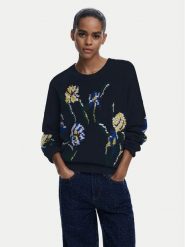 Desigual Sweter Cooper 25WWJF36 Czarny Regular Fit. Czarne swetry klasyczne damskie Desigual, l, z bawełny, bez kołnierzyka. Za 299.99 zł.