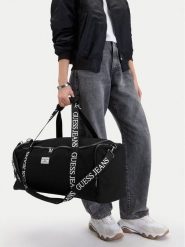 Guess Jeans Torba weekendowa CWBEO-GUESS-B-008-09 Czarny. Czarne torby podróżne Guess Jeans, z jeansu, bez dodatków. Za 299.99 zł.