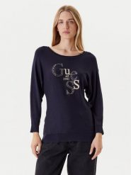 Guess Sweter W5YR22 Z2NQ2 Granatowy Regular Fit. Niebieskie swetry klasyczne damskie Guess, s, z wiskozy, bez kołnierzyka. Za 279.99 zł.
