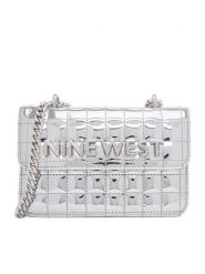 Nine West Torebka EO-Glamercy-Grace-LX10060 Srebrny. Szare torebki wieczorowe damskie Nine West, bez wzorów, z materiału, bez dodatków. Za 209.99 zł.