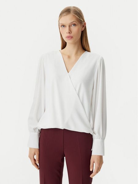 Rinascimento Bluzka CFC0122866003 Biały Regular Fit. Białe bluzki damskie Rinascimento, s, bez wzorów, z syntetyku, bez kołnierzyka, bez ramiączek. Za 169.99 zł.