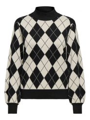 ONLY Sweter w kolorze czarno-białym rozmiar: M. Białe swetry klasyczne damskie Only, m, ze splotem, bez kołnierzyka. Za 148.96 zł.