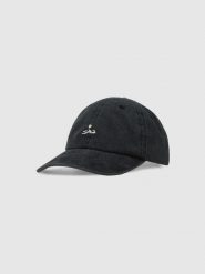 4F Czapka z daszkiem strapback damska - czarna Uniwersalny. Czarne czapki z daszkiem damskie 4F, na lato, bez wzorów, z bawełny. W wyprzedaży za 49.99 zł.