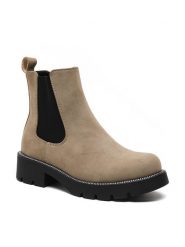 Sixth Sens Botki w kolorze beżowym rozmiar: 37. Brązowe botki damskie Sixth Sens, bez obcasa, bez zapięcia. Za 162.11 zł.