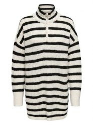 ONLY Sweter w kolorze kremowo-czarnym rozmiar: S. Brązowe swetry klasyczne damskie Only, s, bez kołnierzyka. Za 74.63 zł.