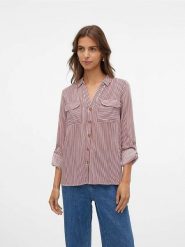 Vero Moda Koszula w kolorze brązowo-białym rozmiar: M. Różowe koszule damskie Vero Moda, m, bez wzorów, z wiskozy, klasyczne, bez kołnierzyka, bez ramiączek. Za 82.99 zł.