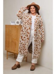 Curvy Lady Płaszcz przejściowy w kolorze jasnobrązowo-białym rozmiar: 48/50. Białe płaszcze damskie Curvy Lady, bez wzorów, bez kaptura. Za 131.74 zł.