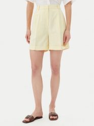 Tommy Hilfiger Szorty materiałowe WW0WW44767 Żółty Regular Fit. Żółte szorty damskie Tommy Hilfiger, bez wzorów, z materiału. Za 289.99 zł.