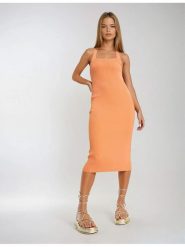 Monki Sukienka w kolorze pomarańczowym rozmiar: S. Pomarańczowe sukienki damskie Monki, bez wzorów, bez ramiączek. Za 69.99 zł.