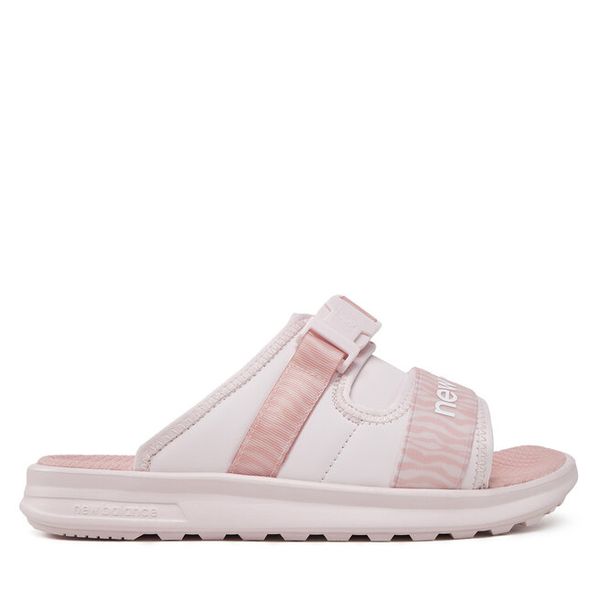 Klapki New Balance. Czerwone klapki damskie New Balance, bez wzorów, bez obcasa, bez zapięcia. Za 229.99 zł.