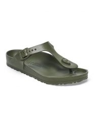 Birkenstock Japonki "Gizeh" w kolorze khaki rozmiar: 35. Brązowe klapki damskie Birkenstock, bez wzorów, z otwartym noskiem, bez obcasa, bez zapięcia. Za 193.24 zł.