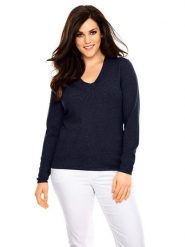 Heine Sweter w kolorze granatowym rozmiar: 38. Niebieskie swetry klasyczne damskie Heine, z bawełny, bez kołnierzyka. Za 78.99 zł.