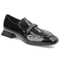 Czarne Półbuty Armodo Stylowe Buty Damskie. Czarne półbuty damskie Armodo, na wiosnę, bez wzorów, ze skóry, bez obcasa, bez zapięcia. Za 319.00 zł.