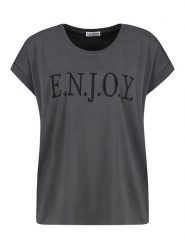 Sublevel Koszulka w kolorze antracytowym rozmiar: M. Czarne bluzki damskie Sublevel, m, bez wzorów, z bawełny, bez kołnierzyka, bez ramiączek. Za 43.99 zł.