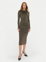 MICHAEL Michael Kors Sukienka dzianinowa MF482KPAFB Złoty Slim Fit. Żółte sukienki damskie MICHAEL Michael Kors, bez wzorów, z dzianiny, bez ramiączek. Za 749.99 zł.