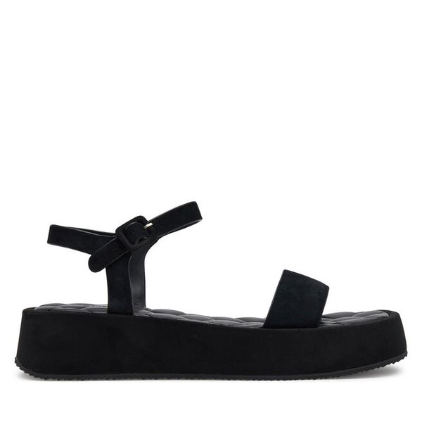 Sandały Badura. Czarne sandały damskie Badura, bez wzorów, bez obcasa, na płaskiej podeszwie, bez zapięcia. Za 209.99 zł.