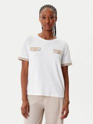Morgan T-Shirt 252-DAEL Biały Regular Fit. Białe t-shirty damskie Morgan, xl, bez wzorów, z bawełny, bez kołnierzyka. Za 169.99 zł.