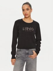 Liu Jo Sport Sweter TF4286 MS63L Czarny Regular Fit. Czarne swetry klasyczne damskie Liu Jo Sport, l, z wiskozy, bez kołnierzyka. Za 539.99 zł.