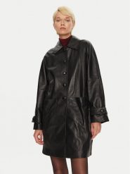 Luisa Spagnoli Kurtka skórzana Superbo 541221 Czarny Loose Fit. Czarne kurtki damskie Luisa Spagnoli, m, bez wzorów, ze skóry, bez kaptura. Za 1,969.00 zł.