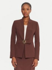 Rinascimento Marynarka CFC0126208003 Brązowy Slim Fit. Brązowe marynarki i żakiety damskie Rinascimento, s, bez wzorów, z syntetyku. Za 709.99 zł.