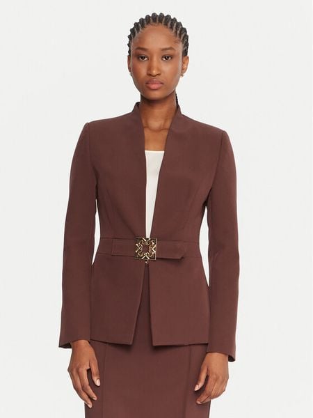 Rinascimento Marynarka CFC0126208003 Brązowy Slim Fit. Brązowe marynarki i żakiety damskie Rinascimento, l, bez wzorów, z syntetyku. Za 569.99 zł.