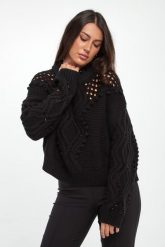 Sweter damski z wełną LIU JO. Swetry klasyczne damskie Liu Jo, s, z wełny, bez kołnierzyka. Za 719.00 zł.