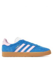 Adidas Sneakersy Gazelle JH7219 Niebieski. Niebieskie obuwie sportowe damskie Adidas, ze skóry, bez zapięcia. Za 319.99 zł.