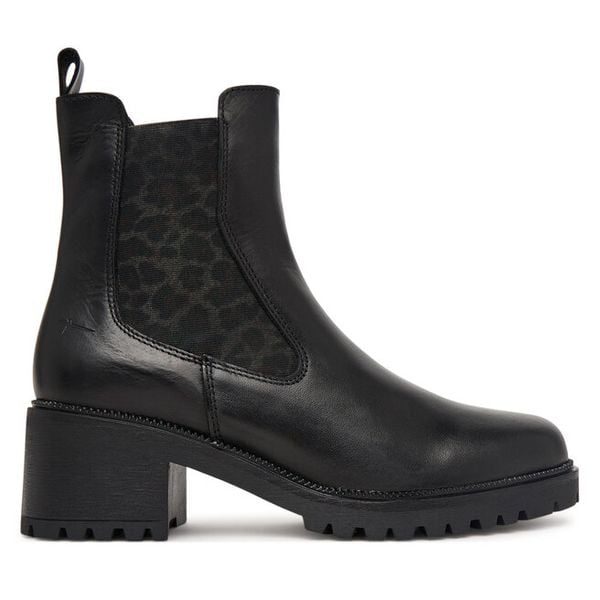 Botki Tamaris. Czarne botki damskie Tamaris, bez obcasa, na słupku, bez zapięcia. Za 469.99 zł.