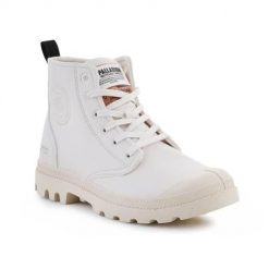 Buty do chodzenia damskie Palladium Pampa Hi. Białe obuwie sportowe damskie Palladium, z materiału, bez zapięcia, trekkingowe. Za 676.00 zł.