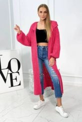 Sweter z dodatkiem moheru w stójkę fuksja. Czerwone swetry klasyczne damskie KESI, l, z moheru, bez kołnierzyka, plus size. Za 278.10 zł.