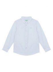 United Colors Of Benetton Koszula 54AZCQ00R Błękitny Regular Fit. Niebieskie koszule chłopięce United Colors Of Benetton, bez wzorów, z bawełny, bez kołnierzyka, bez ramiączek. Za 99.99 zł.