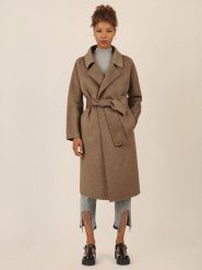 APART Płaszcz przejściowy w kolorze karmelowym rozmiar: 38. Brązowe płaszcze damskie Apart, bez wzorów, z wełny, bez kaptura. Za 543.99 zł.