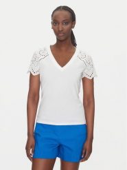 Morgan Bluzka 251-DMATY Biały Regular Fit. Białe bluzki damskie Morgan, xs, bez wzorów, z bawełny, bez kołnierzyka, bez ramiączek. Za 109.99 zł.