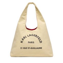 Torebka KARL LAGERFELD. Brązowe shopper bag KARL LAGERFELD, bez wzorów, bez dodatków. Za 389.99 zł.