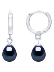 Pearl Addict Srebrne kolczyki-kreole z perłami i cyrkoniami rozmiar: onesize. Niebieskie kolczyki damskie Pearl Addict, z cyrkonią, srebrne. Za 130.99 zł.