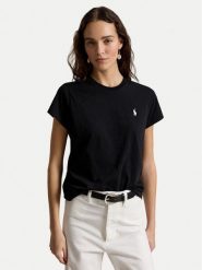 Polo Ralph Lauren T-Shirt 211B14605033 Czarny Regular Fit. Czarne t-shirty damskie Polo Ralph Lauren, l, bez wzorów, bez kołnierzyka. Za 399.99 zł.