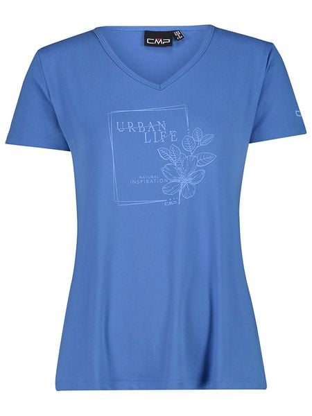 CMP Koszulka funkcyjna w kolorze niebieskim rozmiar: 42. Niebieskie koszulki damskie CMP, bez wzorów, z materiału, bez kołnierzyka, bez ramiączek. Za 52.42 zł.