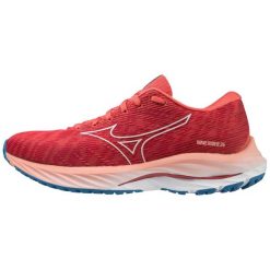Buty do biegania damskie Mizuno Wave Rider 26. Czerwone obuwie sportowe damskie Mizuno, bez zapięcia, do biegania, mizuno wave. Za 429.99 zł.