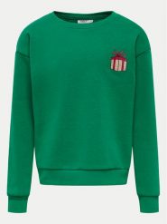 Kids ONLY Bluza Yda Xmas 15280285 Zielony Regular Fit. Zielone bluzy dziewczęce Kids Only, bez wzorów, z bawełny, bez ramiączek, bez kaptura. Za 59.99 zł.