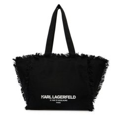 Torebka KARL LAGERFELD. Czarne shopper bag KARL LAGERFELD, bez wzorów, bez dodatków. Za 549.99 zł.