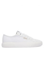 Calvin Klein Trampki Vulc HW0HW02975 Biały. Białe trampki damskie Calvin Klein, bez wzorów, z materiału, bez zapięcia. Za 329.99 zł.
