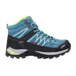 Buty trekkingowe damskie CMP Rigel Mid Wp. Niebieskie obuwie trekkingowe damskie CMP, z materiału, bez zapięcia. Za 559.99 zł.