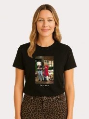 WOOOP Koszulka "Friends Joey Turkey Head" w kolorze czarnym rozmiar: L. Czarne bluzki damskie Wooop, l, bez wzorów, z bawełny, bez kołnierzyka, bez ramiączek. Za 56.99 zł.