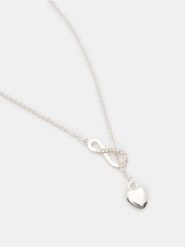 Naszyjnik z zawieszką - srebrny. Szare naszyjniki damskie Sinsay, srebrne. Za 7.99 zł.