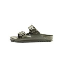 Klapki damskie Birkenstock Arizona Eva. Zielone klapki damskie Birkenstock, bez wzorów, z materiału, bez obcasa, bez zapięcia. Za 329.00 zł.