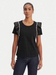 Fracomina Bluzka FR26ST3039J40001 Czarny Regular Fit. Czarne bluzki damskie Fracomina, xs, bez wzorów, z bawełny, bez kołnierzyka, bez ramiączek. Za 309.99 zł.