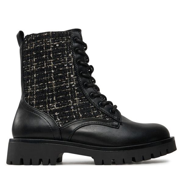 Trzewiki Tamaris. Czarne botki damskie Tamaris, bez obcasa, na płaskiej podeszwie, bez zapięcia. Za 429.99 zł.