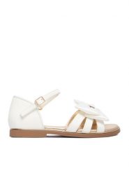 Guess Sandały CEO-CS6300-12 Biały. Białe sandały dziewczęce Guess, ze skóry, bez obcasa, bez zapięcia. Za 149.99 zł.